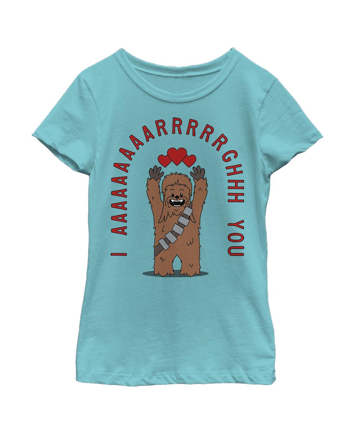 

Детская футболка «Звездные войны» для девочек Chewie Valentine I Aaaaarrrgh You Child Disney Lucasfilm