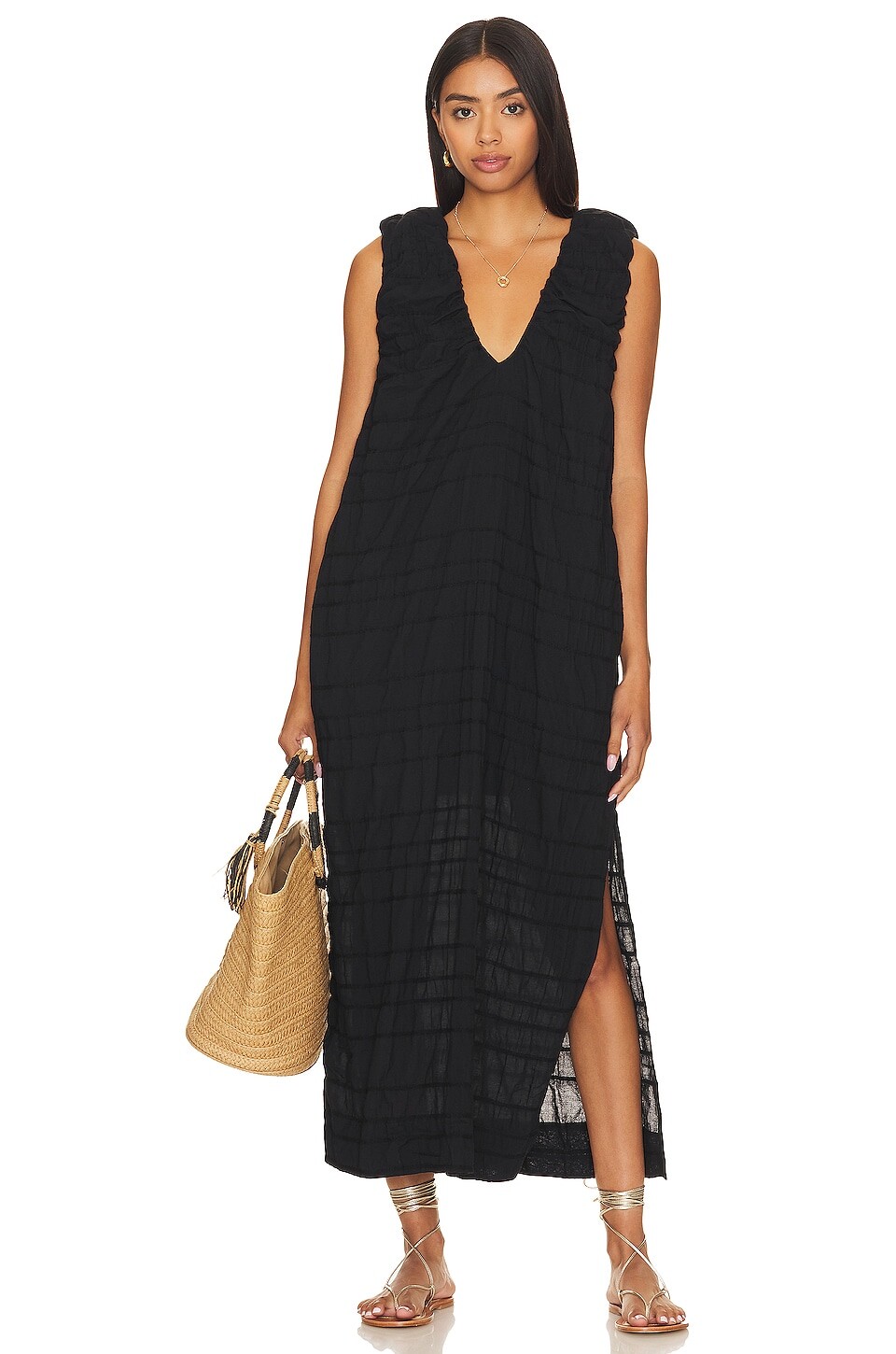 

Платье миди Free People Agatha, черный
