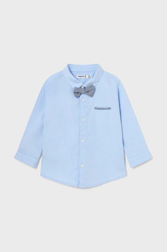 Рубашка из смесового льна для малышей Mayoral, синий цена и фото