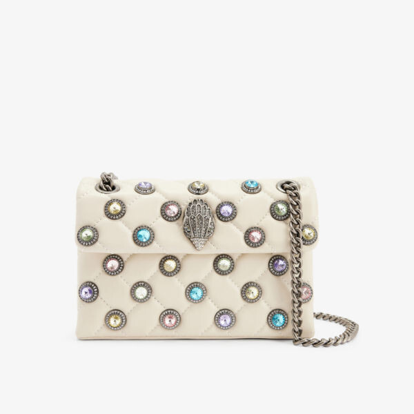 

Сумка kensington mini из кожи с драгоценными камнями Kurt Geiger London, белый