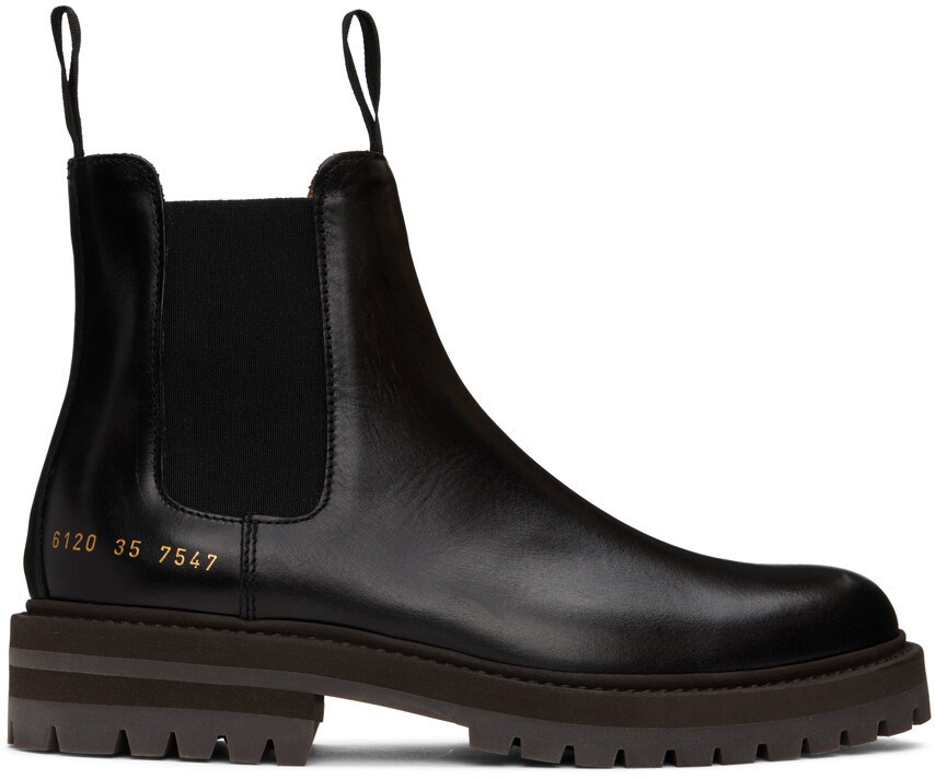 

Черные зернистые ботинки челси Common Projects