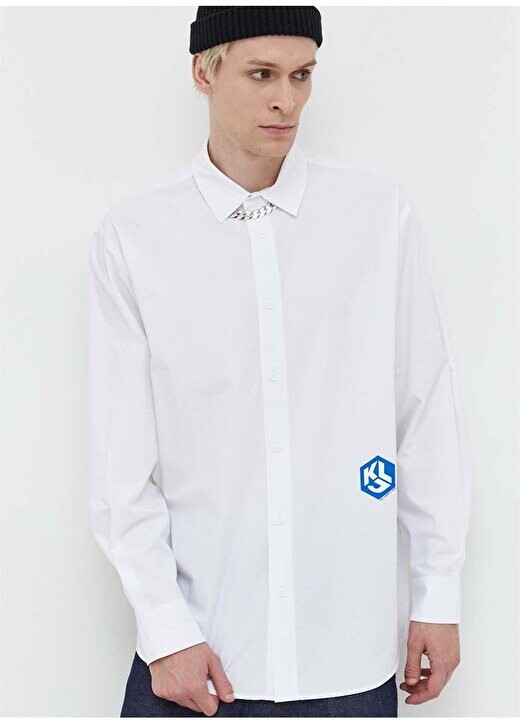 

Рубашка нормальная белая мужская 236D1603_KLJ MONOGRAM SHIRT Karl Lagerfeld Jeans, белый