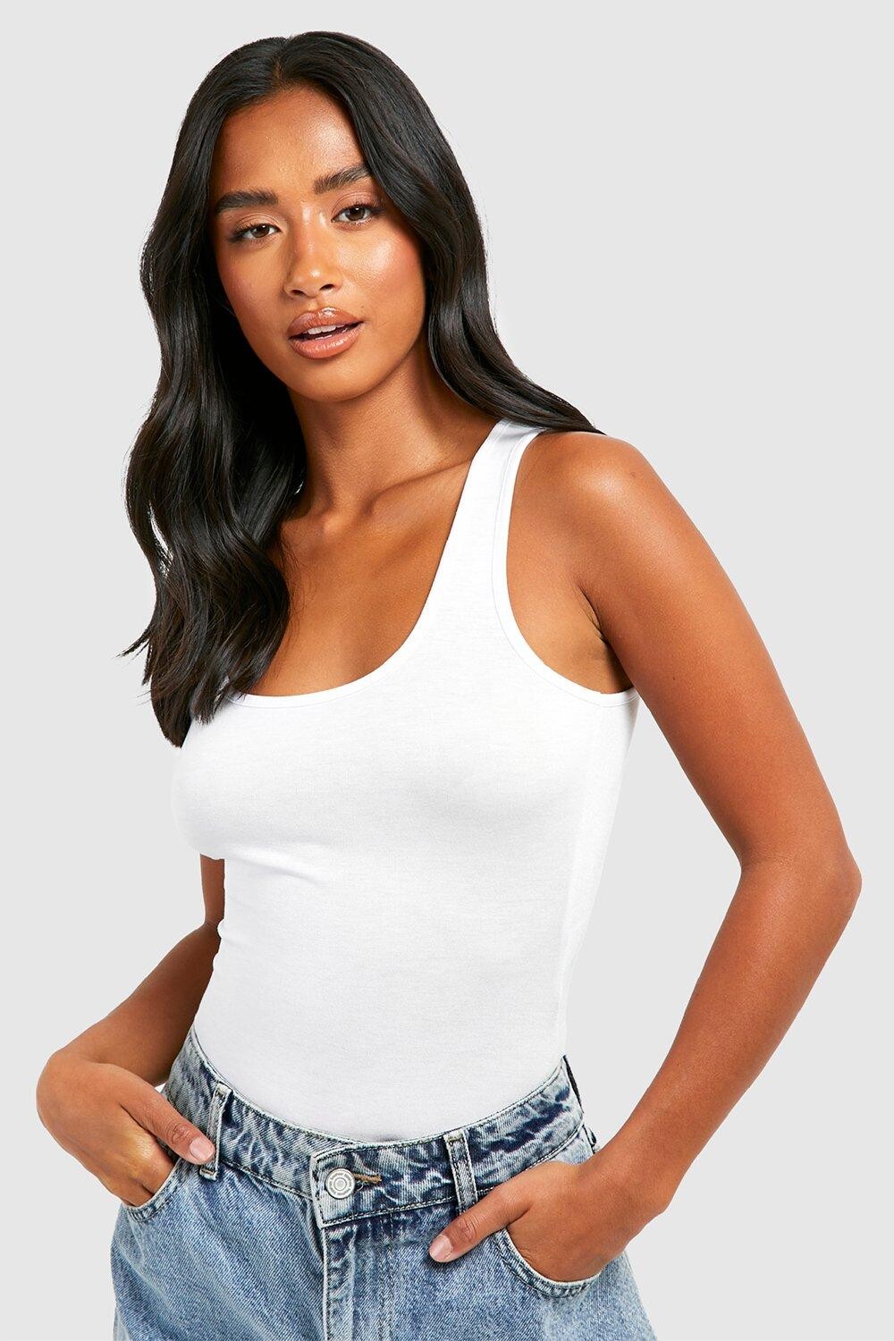 

Боди petite basic scoop top top боди Boohoo, белый