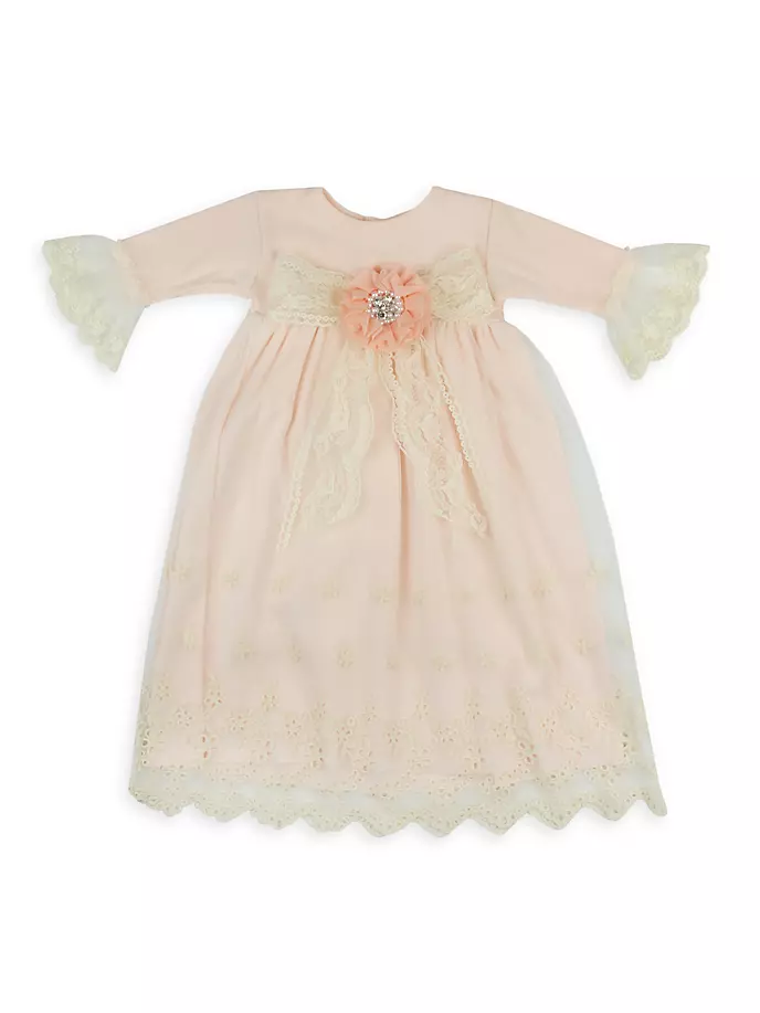 драгоценное румяное платье для малышки haute baby розовый Милое платье ангела для девочки Haute Baby, розовый