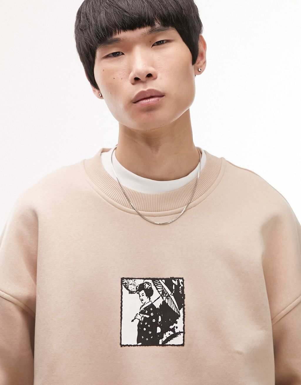 

Толстовка оверсайз Topman с японским каменным принтом