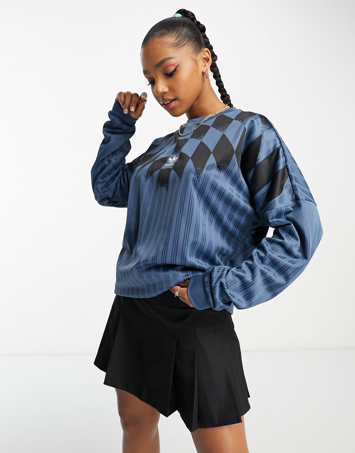 

Синяя футболка с длинным рукавом adidas Originals Rekive, Синий