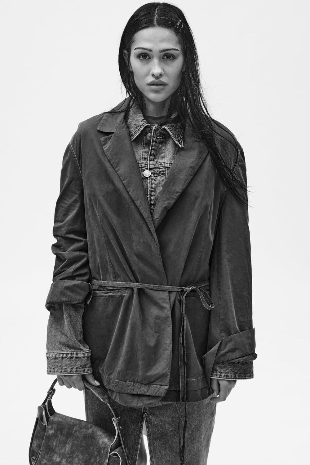 

Блейзер оверсайз из поплина ZARA, коричневый