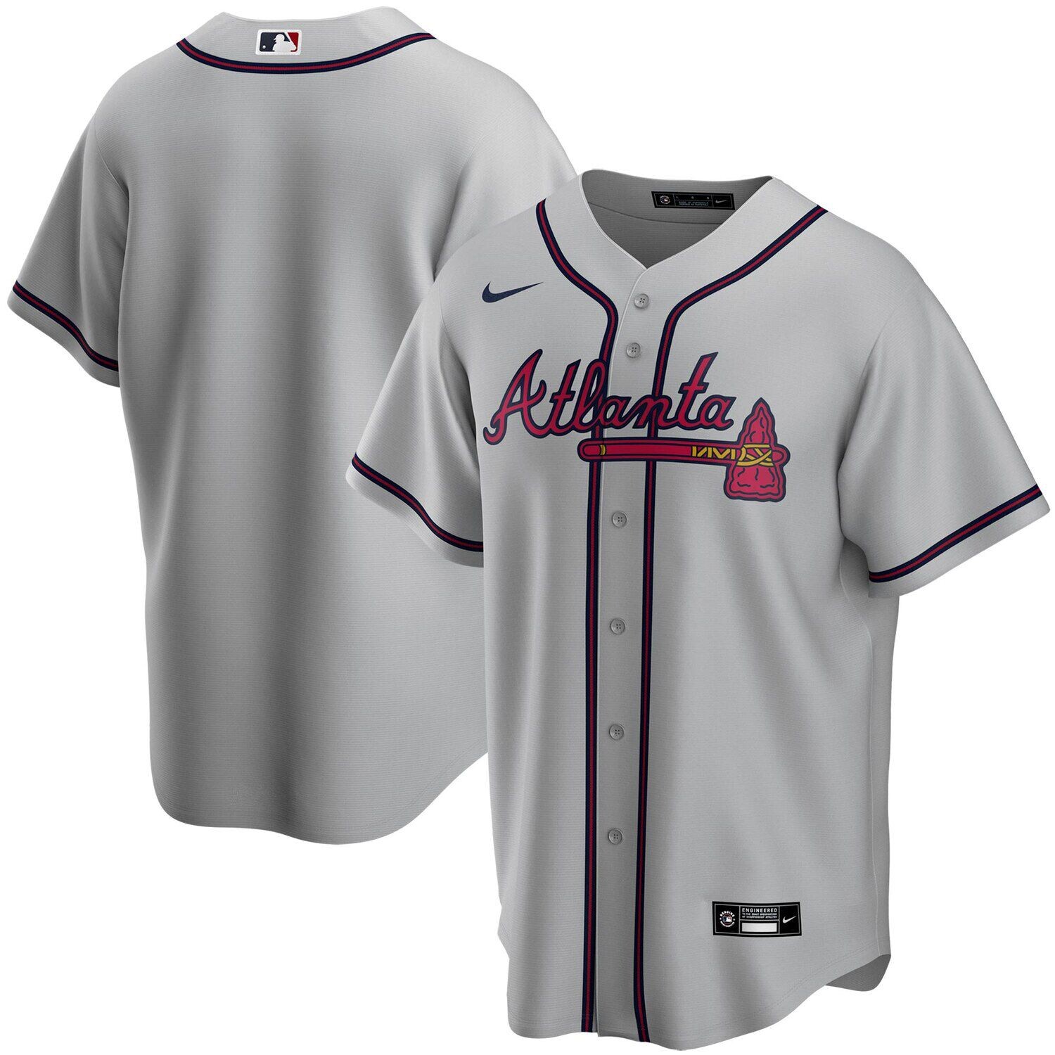 

Мужская серая майка команды Atlanta Braves Road Replica Team Nike