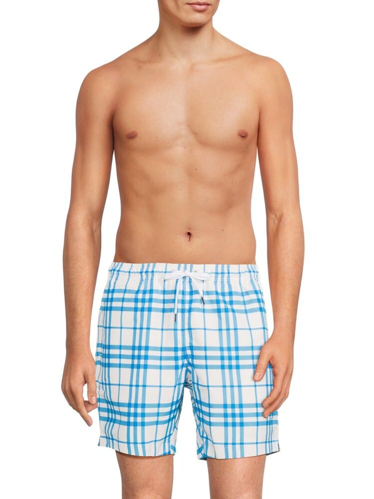 

Клетчатые шорты на шнурке Burberry, цвет Optic White
