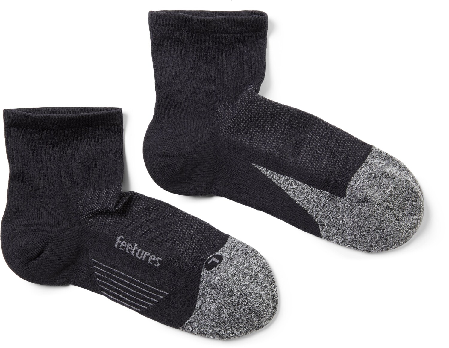 

Носки Elite Light с подушкой в ​​четверть четверти Feetures, черный