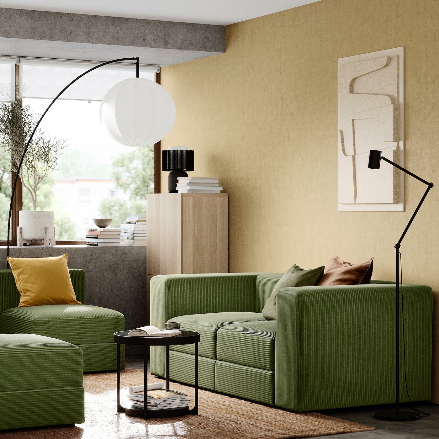 Модульный диван JÄTTEBO 2, Самсала темно-желто-зеленый IKEA прямой модульный диван наполи 2 gray