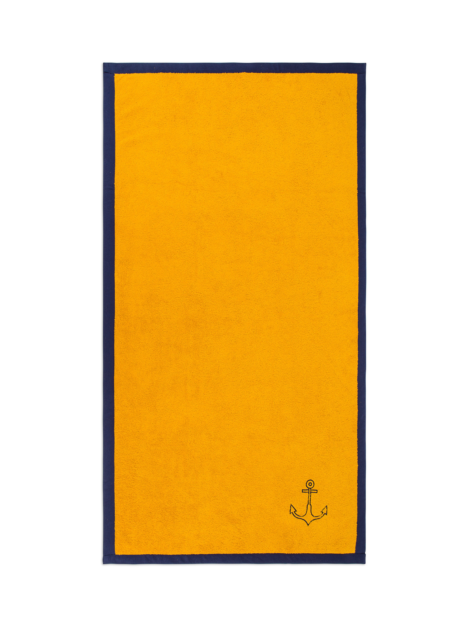 Пляжное полотенце из хлопковой махры с вышивкой в ​​виде якоря Coincasa, желто-коричневый