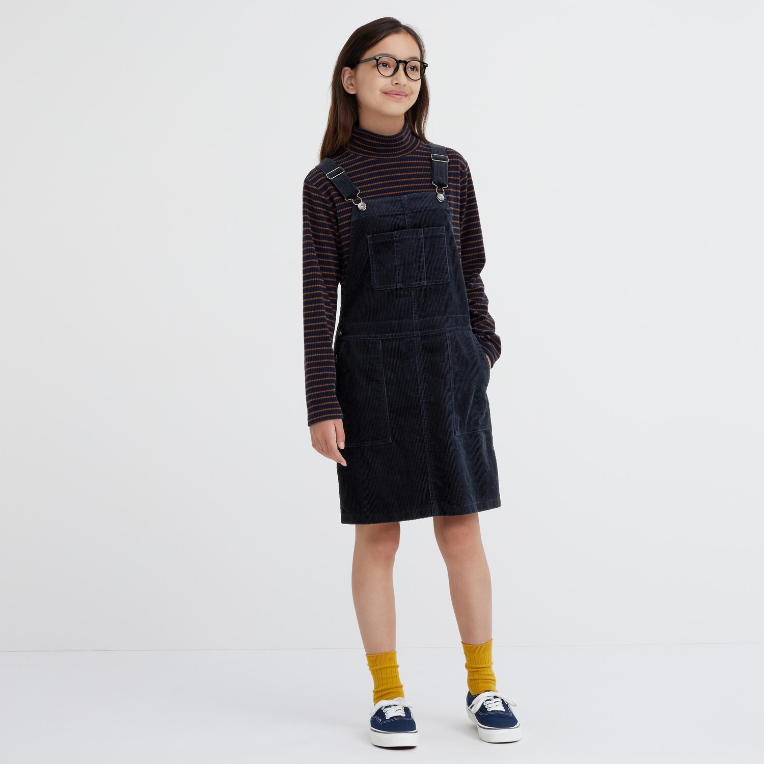 

Вельветовый комбенизон с юбкой Girls Uniqlo, темно-синий