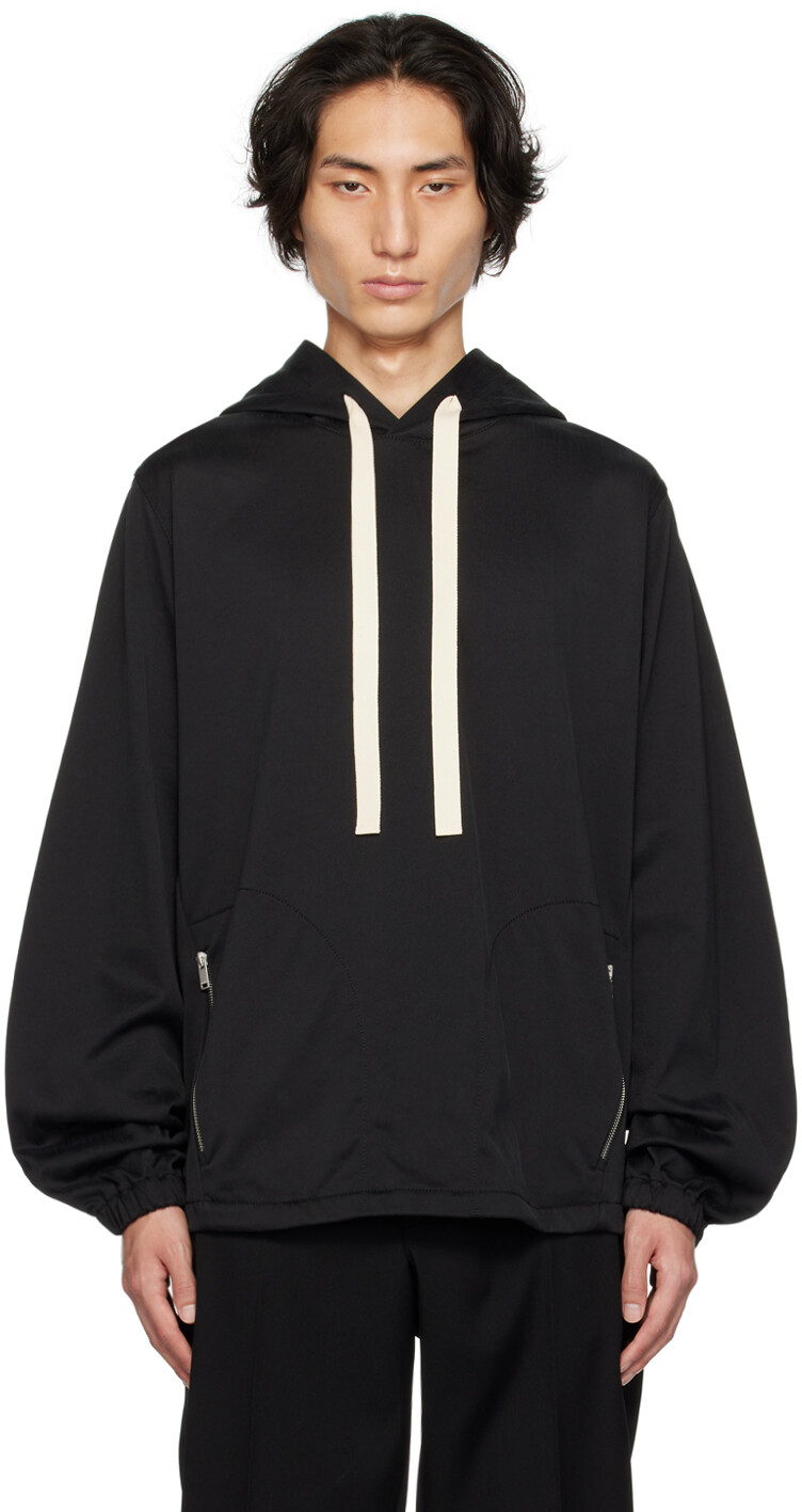 

Черный худи на шнурке Jil Sander