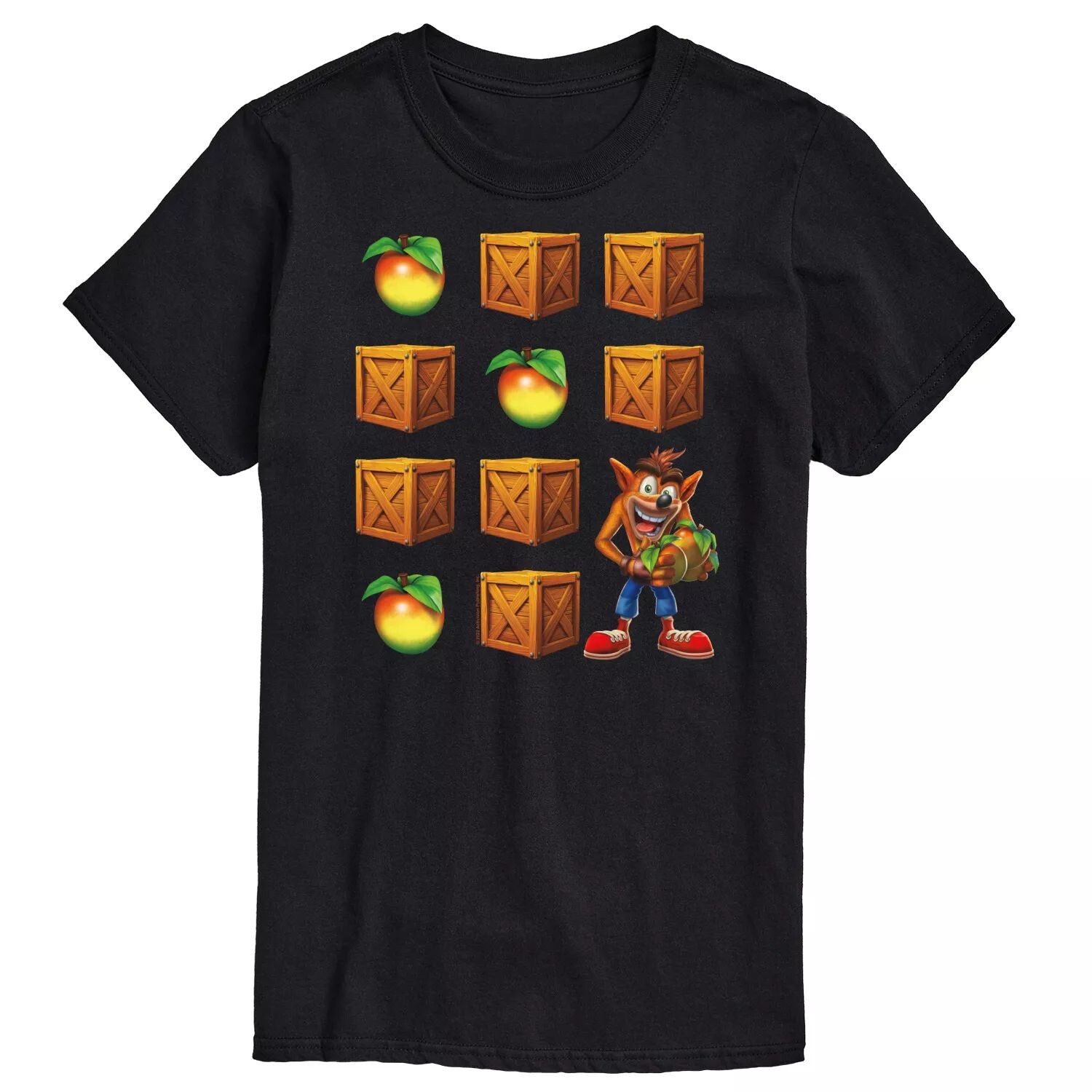

Футболка Big & Tall Crash Bandicoot Wumpa Crates Licensed Character, черный