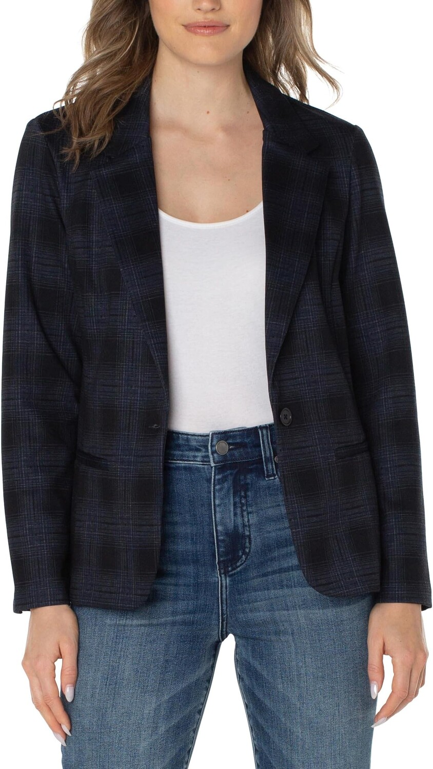 

Приталенный пиджак Liverpool Los Angeles, цвет Black/Dark Slate Tartan Plaid