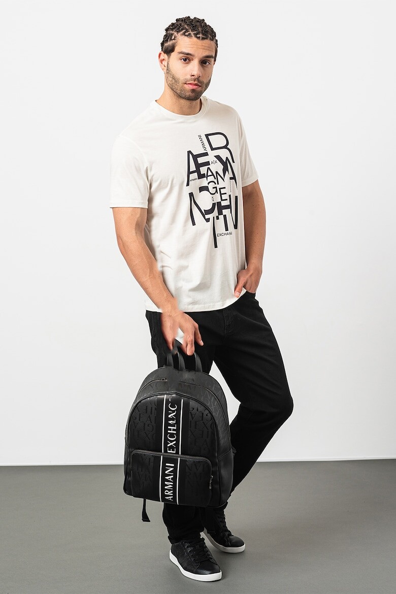 

Хлопковая футболка с логотипом Armani Exchange, черный