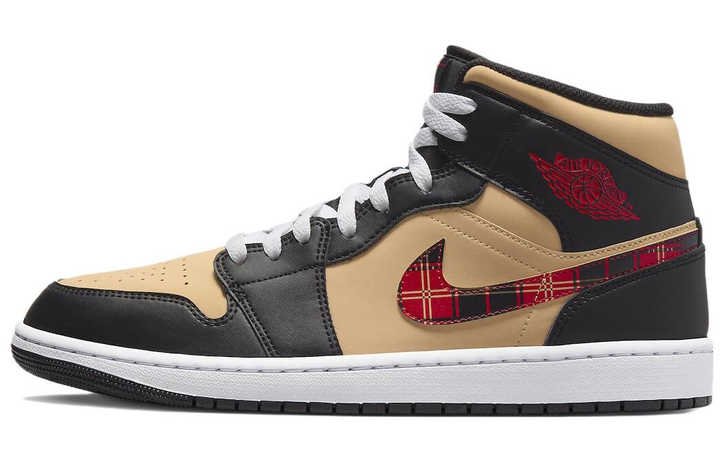 

Кроссовки Air Jordan 1 с галочкой в клетку тартан средней длины