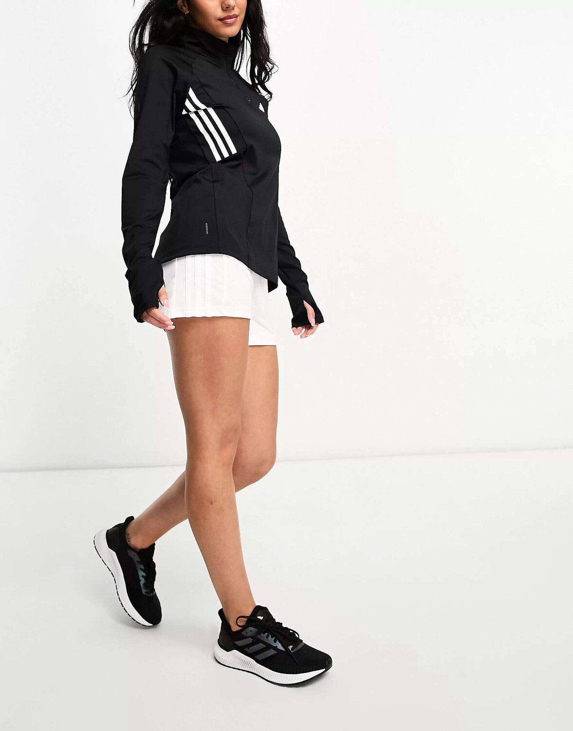 

Черный свитшот на молнии с 3 полосками adidas Training Hyperglam adidas performance
