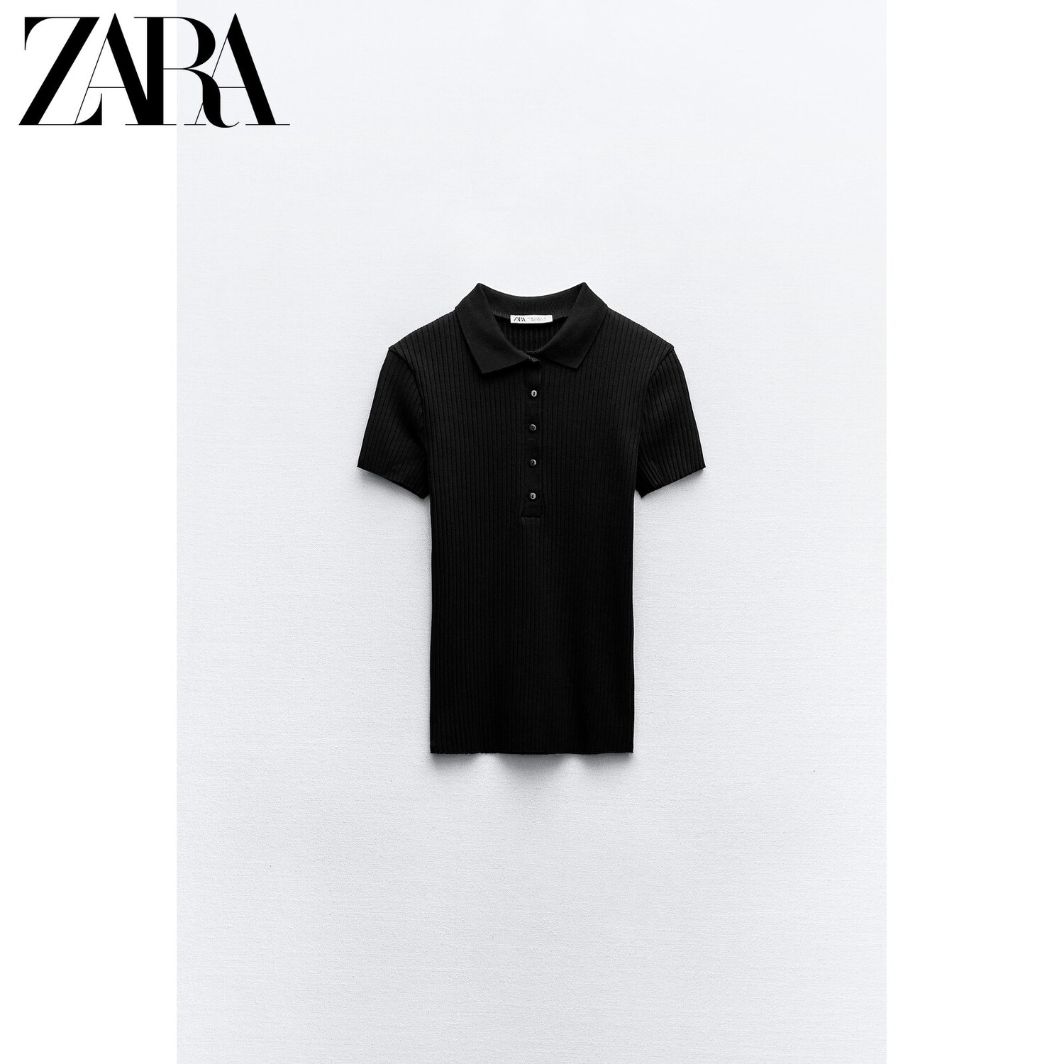 

Футболка женская Zara в рубчик, черный