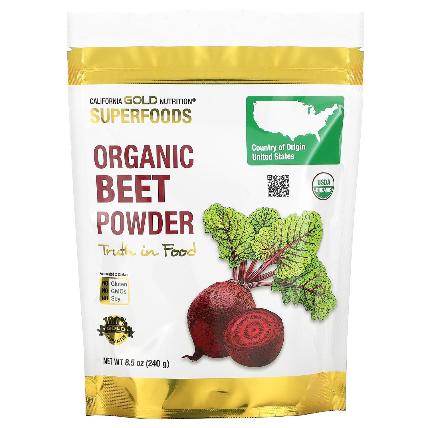

SUPERFOODS, порошок из органической свеклы, 240 г (8,5 унции), California Gold Nutrition