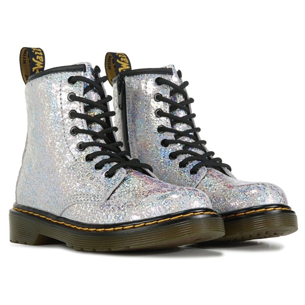 

Детские армейские ботинки 1460 Little Kid Dr. Martens, серебряный