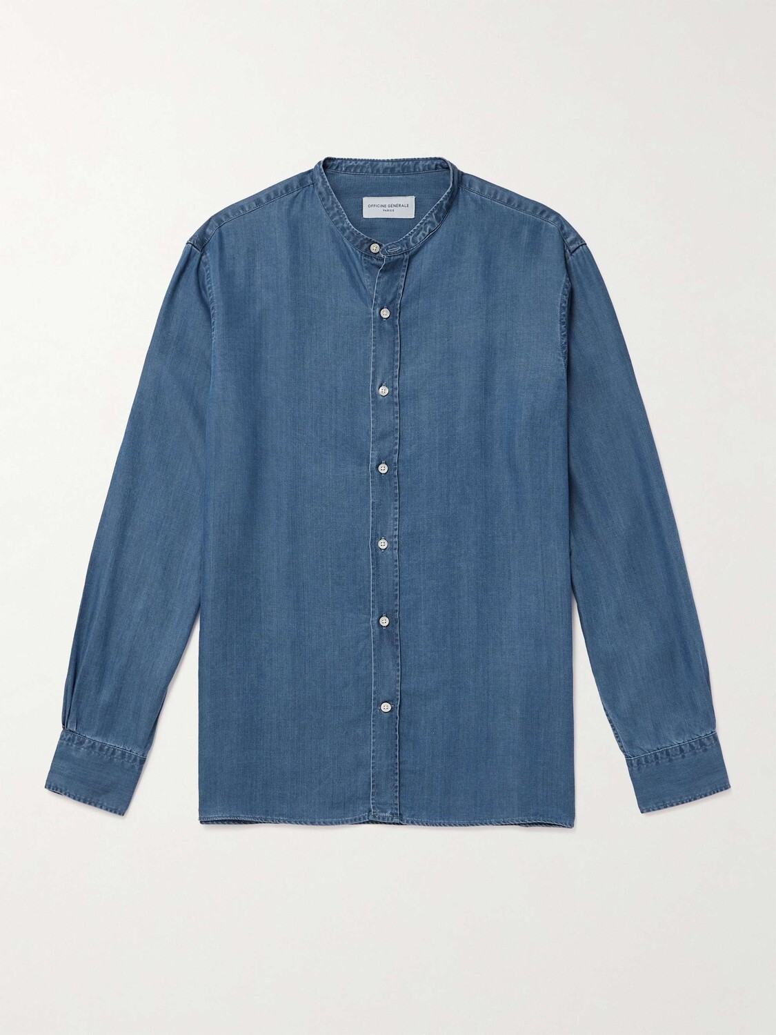 

Рубашка Gaston Grandad-Collar TENCEL из лиоцелла OFFICINE GÉNÉRALE, синий