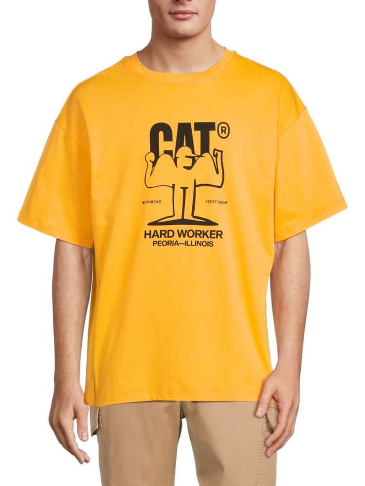 Футболка с графическим рисунком Cat Workwear, цвет Cat Yellow цена и фото