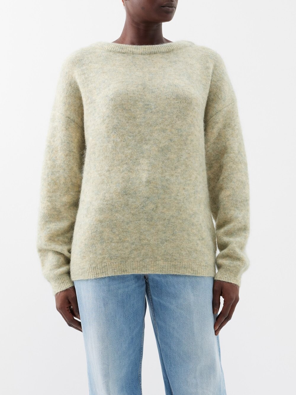 

Свитер с круглым вырезом из смесового мохера Acne Studios, зеленый