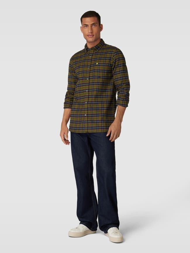 

Повседневная рубашка в клетку, модель «Клетка» Lyle & Scott, бежевый