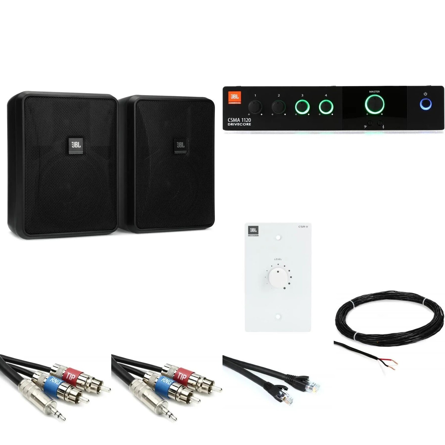 

Система JBL 70V PA, 600 квадратных футов для открытого ферменного потолка