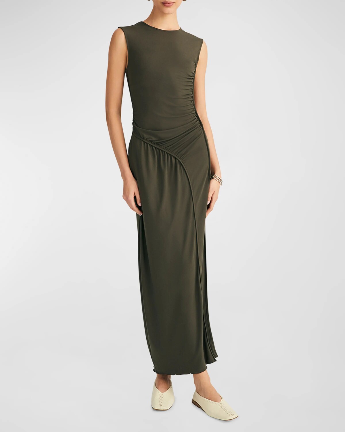 

Платье миди Kimberly со сборками Derek Lam 10 Crosby, цвет Shiitake