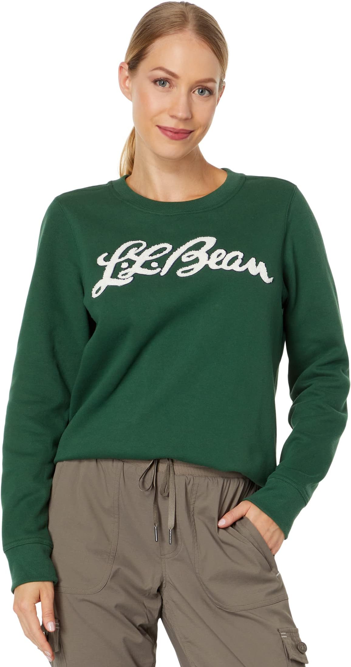 

Толстовка 1912 с круглым вырезом и логотипом L.L.Bean, цвет Camp Green Script Logo