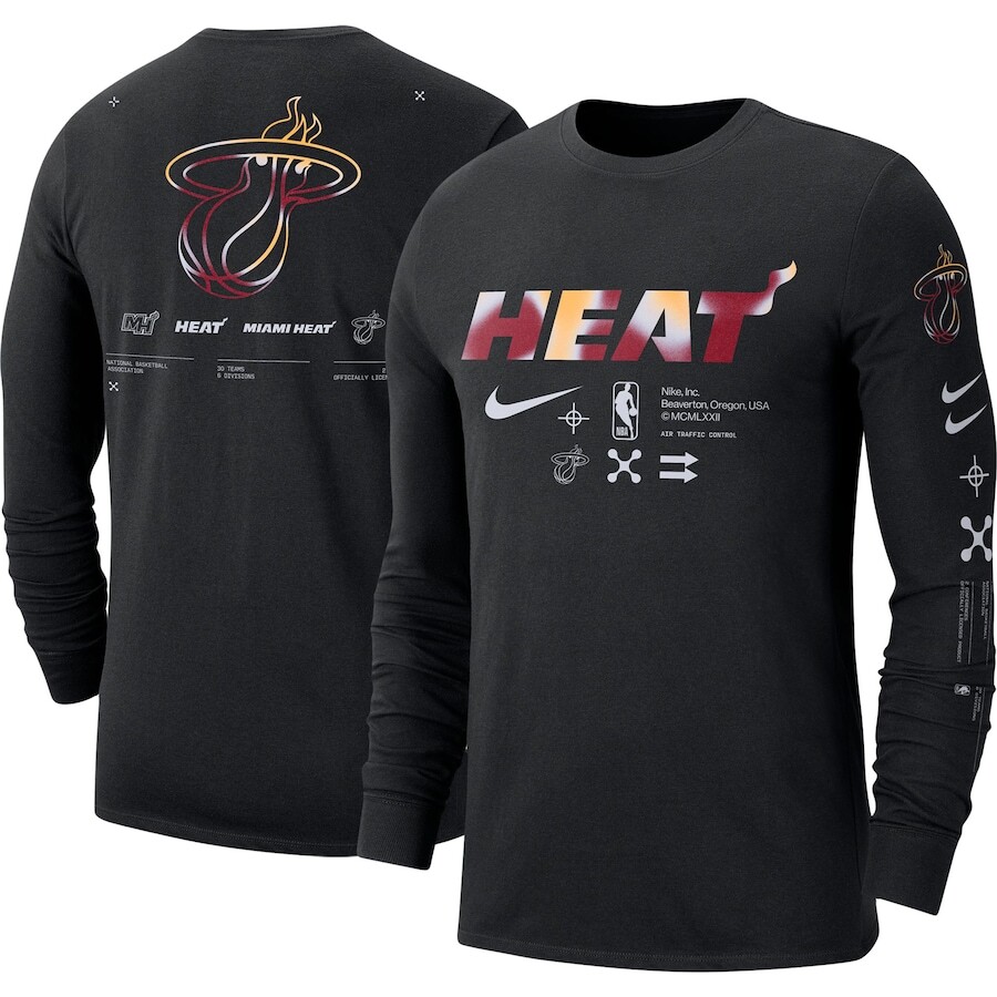 

Футболка с длинным рукавом Nike Miami Heat, черный