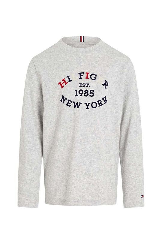 

Детская хлопковая рубашка с длинным рукавом Tommy Hilfiger, серый