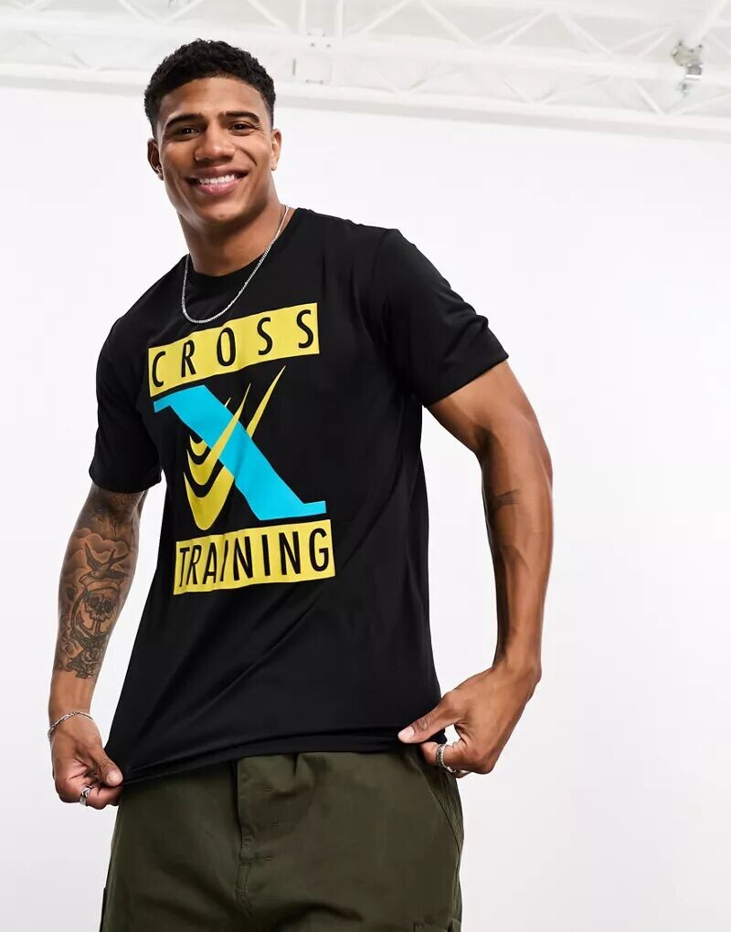 

Черная футболка с рисунком Nike Cross Training Dri-Fit