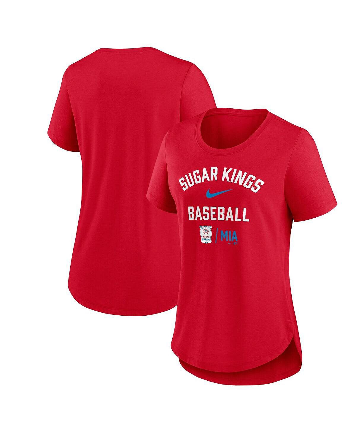

Женская красная футболка Miami Marlins City Connect Tri-Blend Nike, красный