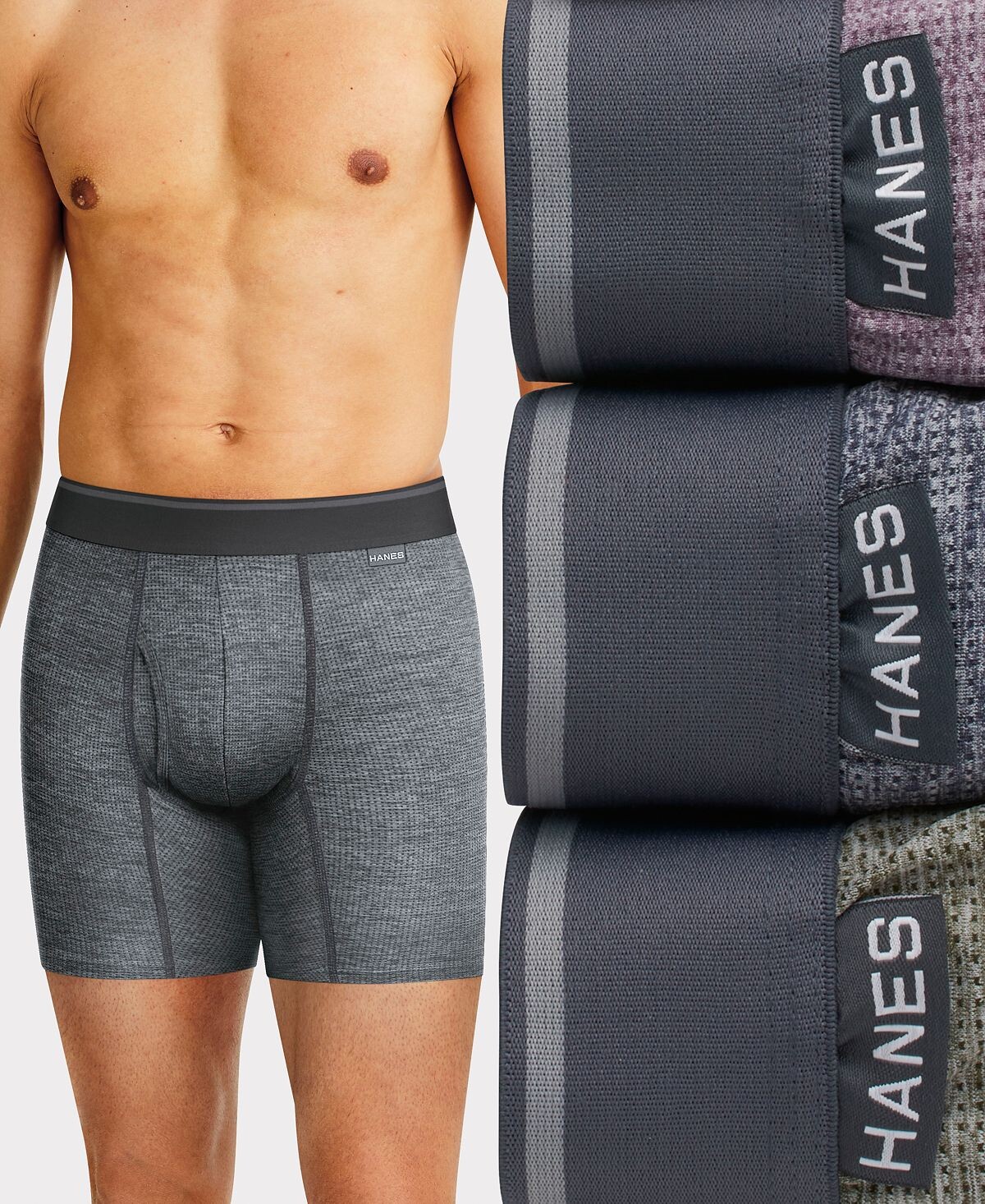 

Мужской Ultimate 3шт. Эластичные боксеры ComfortFlex Hanes