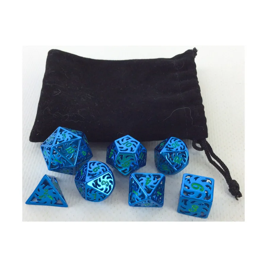 

Poly Set Полый металлический синий с зеленым (7), Role Playing Games & Accessories (Unidentifiable Publisher)