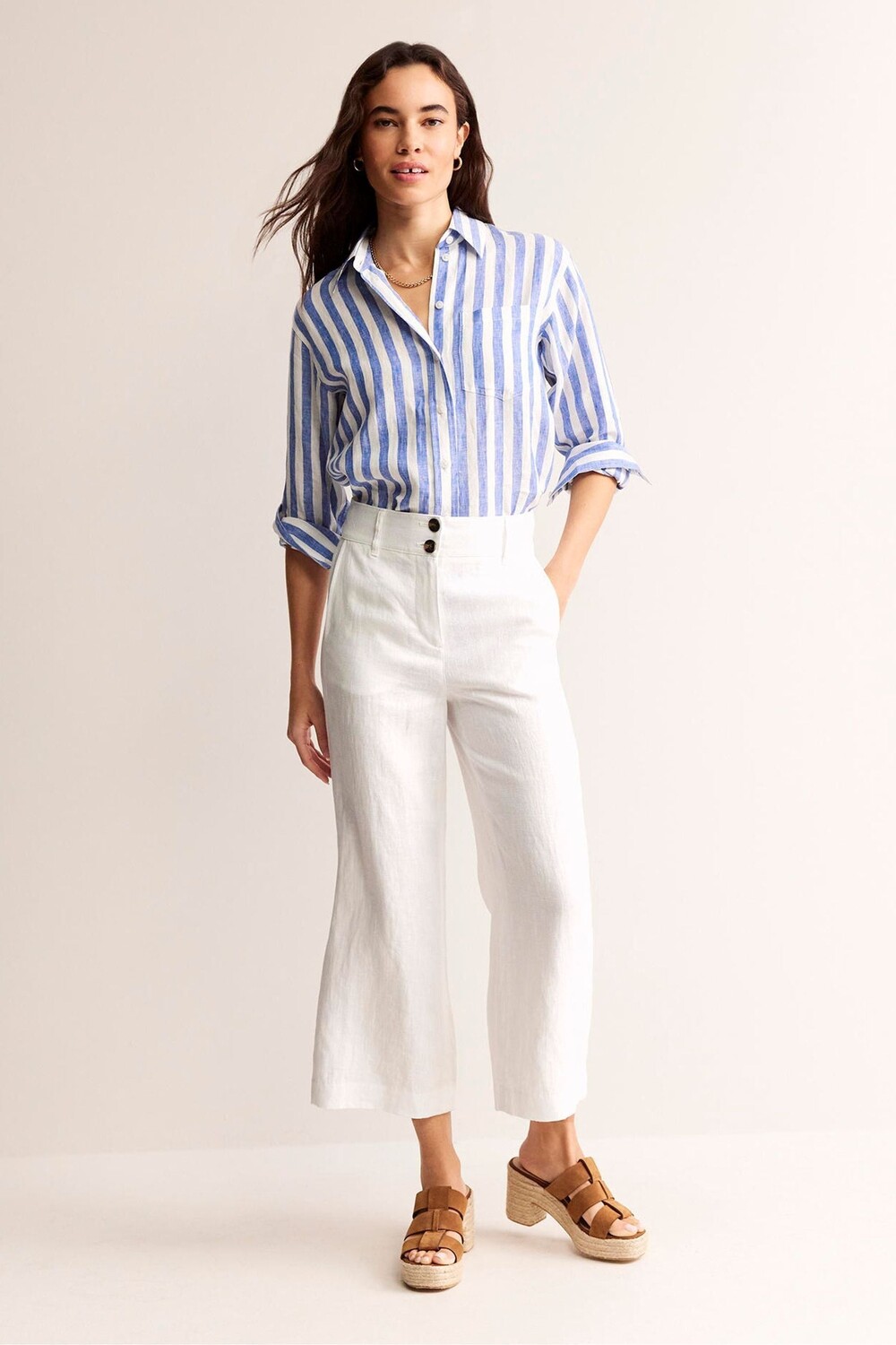 

Льняные брюки Westbourne Boden, белый