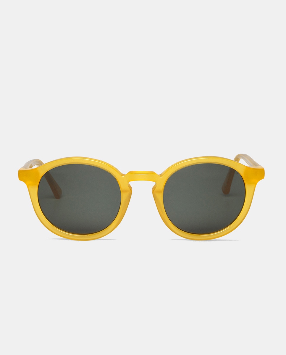 Овальные солнцезащитные очки из ацетата горчичного цвета Mr. Boho, горчичный
