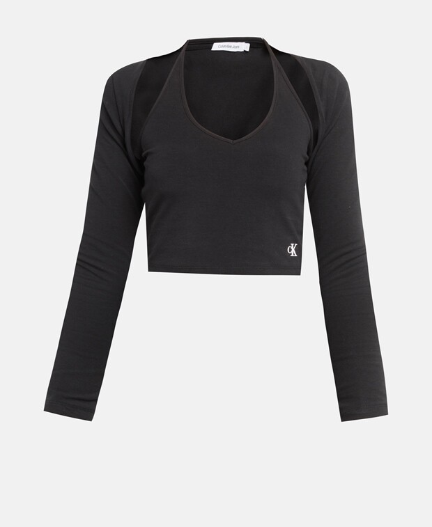 

Топ с длинными рукавами Calvin Klein, черный