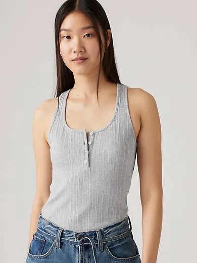 

Топ на бретелях в рубчик для отпуска Levi's, серый