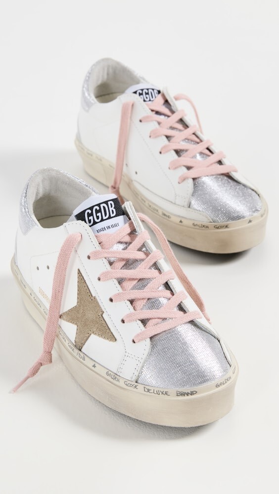 

Кроссовки Golden Goose Hi Star Classics with Spur Glitter Toe, белый