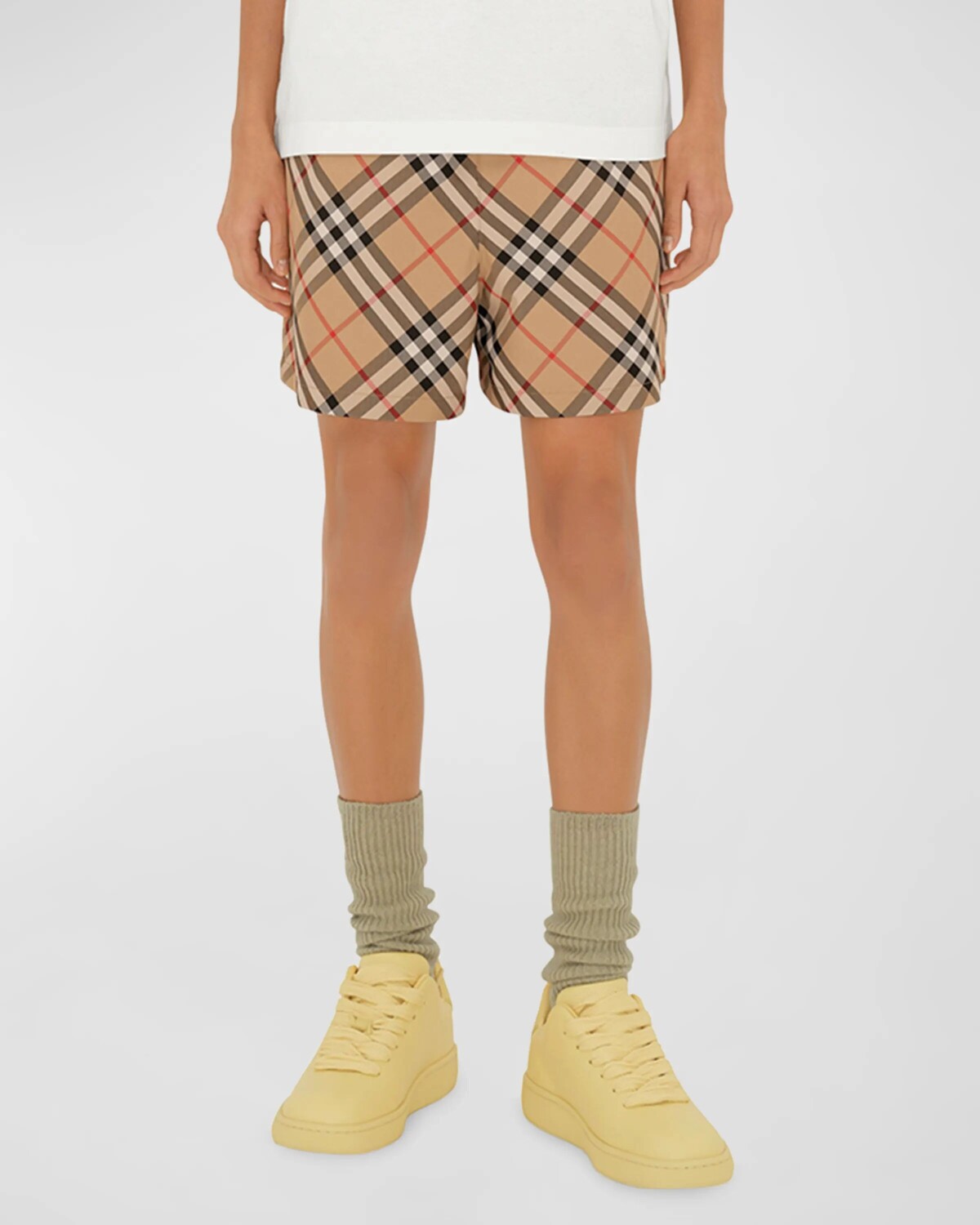 

Клетчатые шорты EKD со шнурком Burberry, цвет Sand Ip Check
