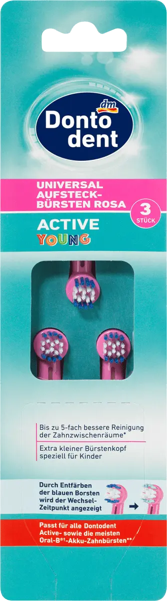

Универсальные насадки Active Young розовые 3 шт. Dontodent