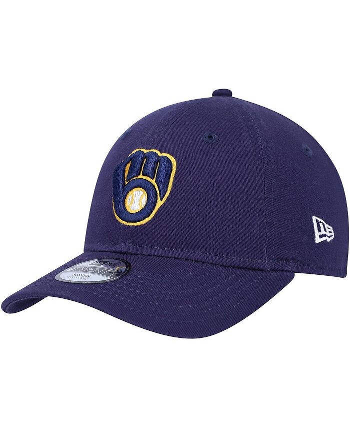

Темно-синяя регулируемая шляпа Milwaukee Brewers Core Classic 9TWENTY для больших мальчиков и девочек New Era, синий