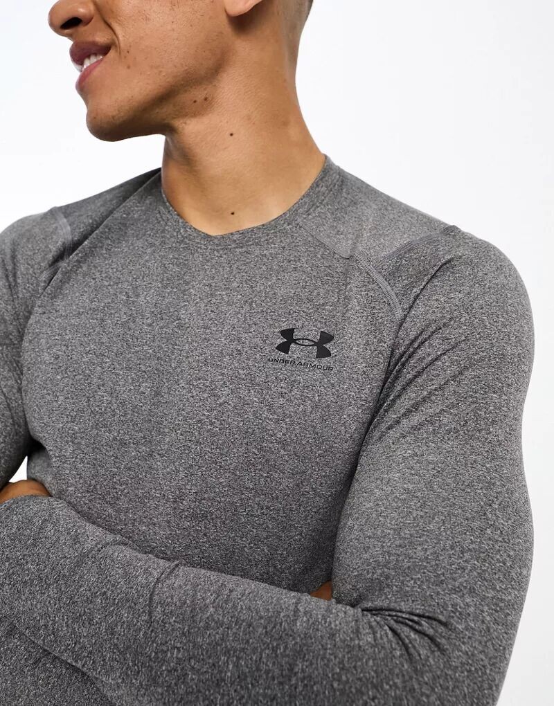 

Темно-серая приталенная футболка с длинными рукавами Under Armour Cold Gear Armor