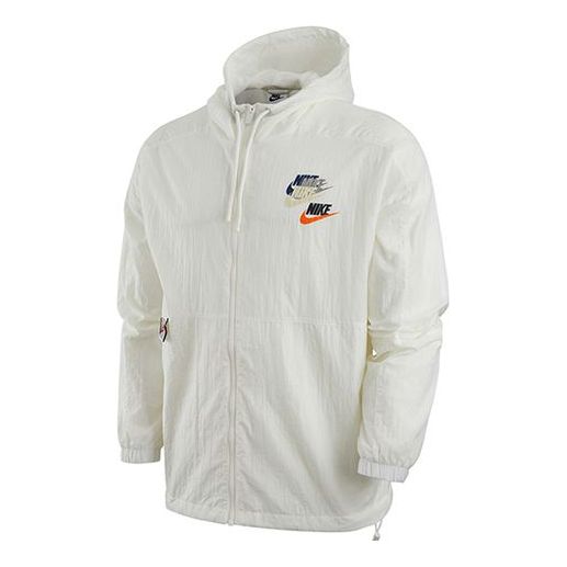 Куртка Men's Nike Alphabet Logo Printing Woven Hooded Long Sleeves Jacket Autumn White, мультиколор