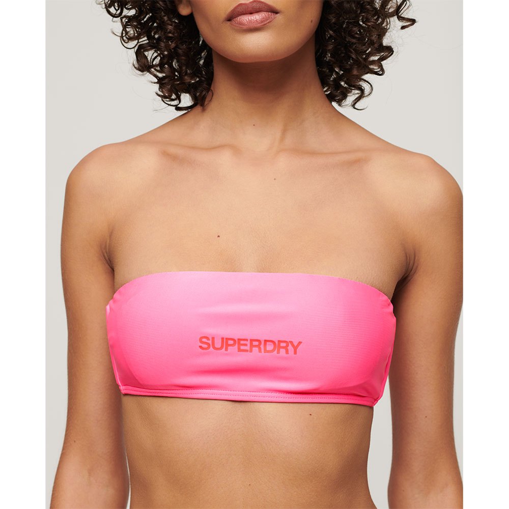 Топ бикини Superdry Logo Bandeau, розовый